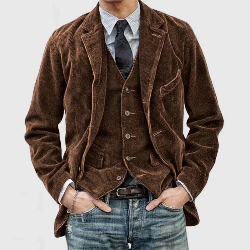 Vintage Corduroy Blazer ja liivi miehille