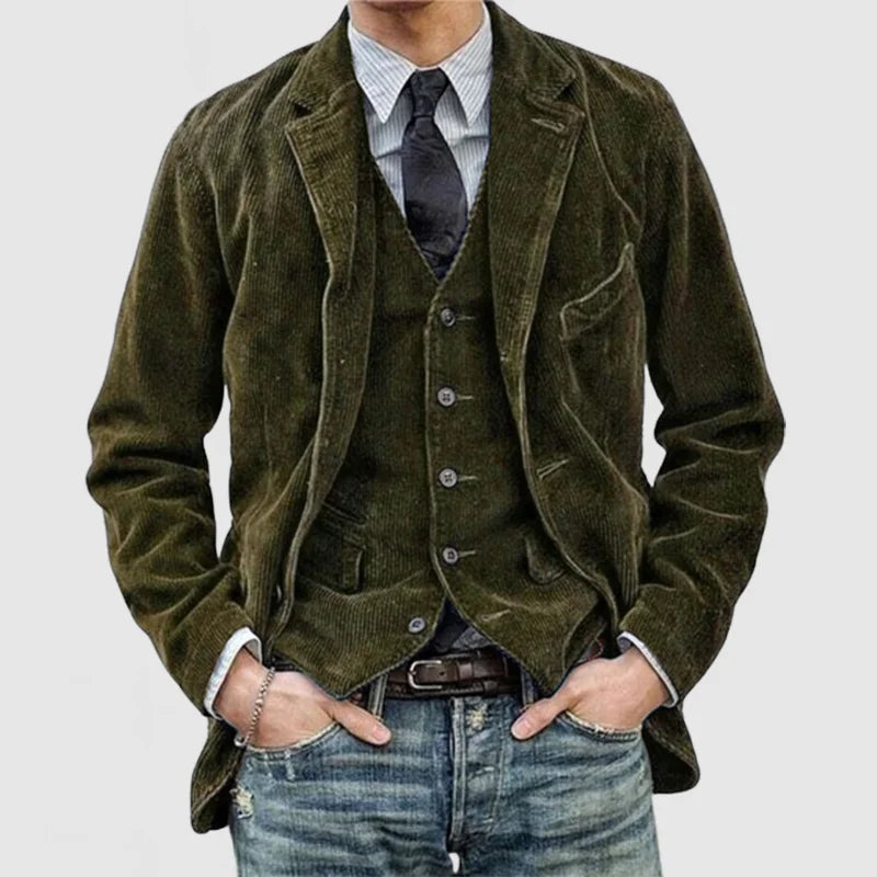 Vintage Corduroy Blazer ja liivi miehille