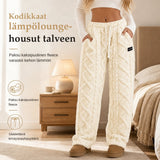Kevyet, lämpimät lounge-housut naisille flanellivuorella