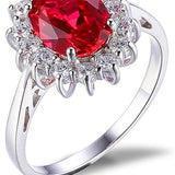Klassinen Ruby Halo -sormus | Valkokulta