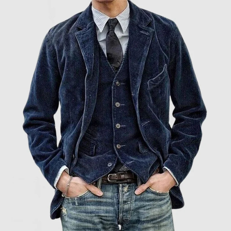 Vintage Corduroy Blazer ja liivi miehille