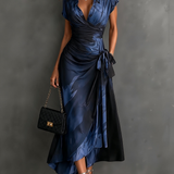 CAMILLA | SININEN ABSTRAKTI PRINTTI MIDI WRAP-MEKKO