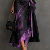 ELISA | PURPPURA ABSTRAKTI PRINTTI MIDI WRAP-MEKKO