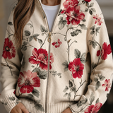 Penelope - Vintage Ruusutulosteen Vetoketjuhuppari