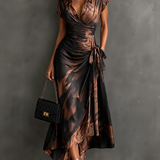 FRANCESCA | RUSKEA ABSTRAKTI PRINTTI MIDI WRAP-MEKKO