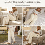 Kevyet, lämpimät lounge-housut naisille flanellivuorella