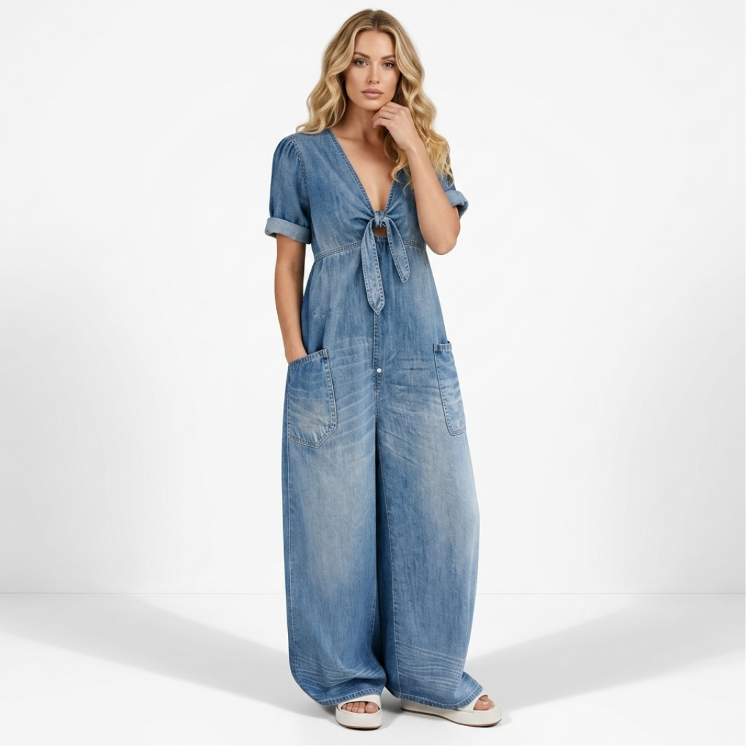 Daniela - Denim-haalarit V-pääntiellä