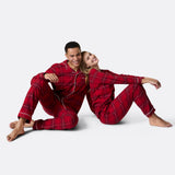 Punainen flanellinen joulupyjama miehille