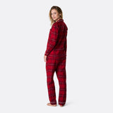 Punainen flanellinen joulupyjama naisille