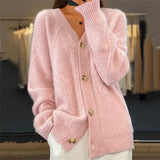Lena | Pehmeä Neule Cardigan Napilla