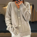 Lena | Pehmeä Neule Cardigan Napilla