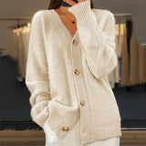 Lena | Pehmeä Neule Cardigan Napilla