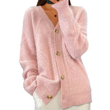 Lena | Pehmeä Neule Cardigan Napilla