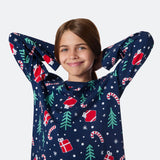 Sininen joulukuosinen joulupyjama lapsille