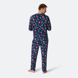 Sininen joulukuosinen joulupyjama miehille