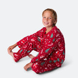 Punainen joulukuosinen joulupyjama lapsille