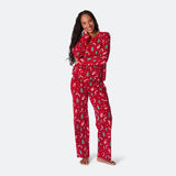 Punainen joulukuosinen joulupyjama naisille