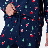 Siniset joulukoristeet joulupyjamat miehille