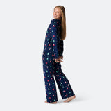 Sininen joulukoriste-joulupyjama naisille
