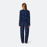 Sininen joulukoriste-joulupyjama naisille
