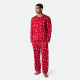 Punainen joulukoriste-joulupyjama miehille