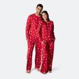 Punainen joulukoriste-joulupyjama naisille