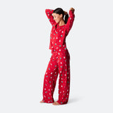 Punainen joulukoriste-joulupyjama naisille