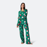 Vihreä xmas-joulupyjama naisille