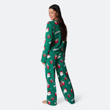 Vihreä xmas-joulupyjama naisille