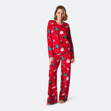 Punainen xmas-joulupyjama naisille