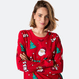 Punainen xmas-joulupyjama naisille