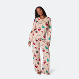 Beige xmas-joulupyjama naisille