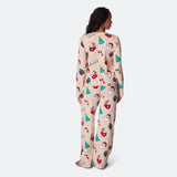 Beige xmas-joulupyjama naisille