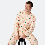 Beige nalle-joulupyjama miehille