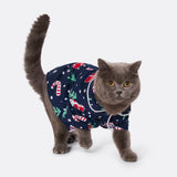 Sininen joulukuosinen joulupyjama kissalle