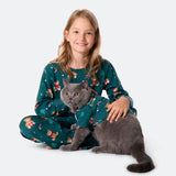 Vihreä nalle-joulupyjama lapsille