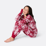 Punainen jouluneule-joulupyjama naisille