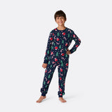 Sininen joulukuosinen joulupyjama lapsille
