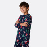 Sininen joulukuosinen joulupyjama lapsille