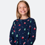Sininen joulukoriste-joulupyjama lapsille