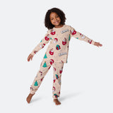 Beige xmas-joulupyjama lapsille