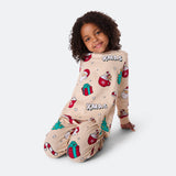 Beige xmas-joulupyjama lapsille