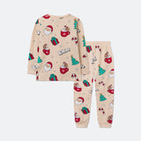 Beige xmas-joulupyjama lapsille