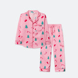 Roosa satiininen joulupyjama lapsille