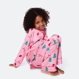 Roosa satiininen joulupyjama lapsille