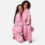 Roosa satiininen joulupyjama lapsille