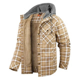Heikki | Kevyt ruudullinen takki hupulla