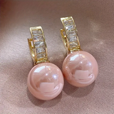 Vaaleanpunaiset Helmi Zirkonia Kulta Korvakorut