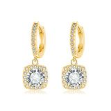 Neliö Halo Moissanite Korvakorut | Kulta 16k