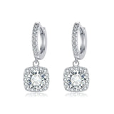 Neliö Halo Moissanite Tipputiimalit | Valkokulta 16k